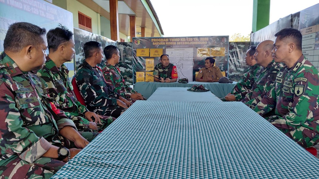 Tinjau Posko TMMD 129 Bojonegoro di Kesongo, Dansatgas Bakar Semangat Personel