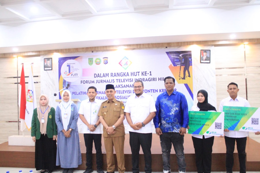 Ketua DPRD Inhil Hadiri Pelatihan Jurnalistik Televisi dan Konten Kreator HUT ke-1 FJTI