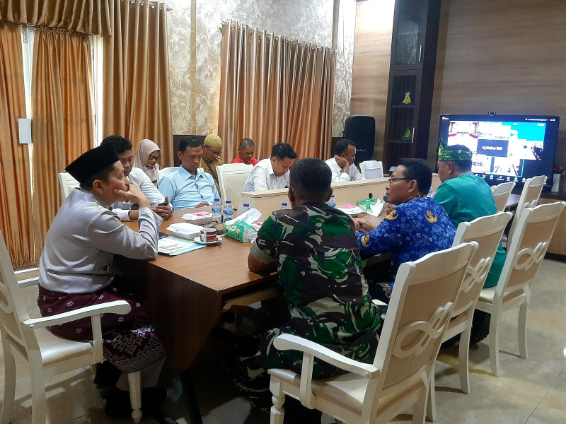 Pemkab Inhil Ikuti Rapat Koordinasi Pengendalian Inflasi Daerah Tahun 2024 Secara Virtual