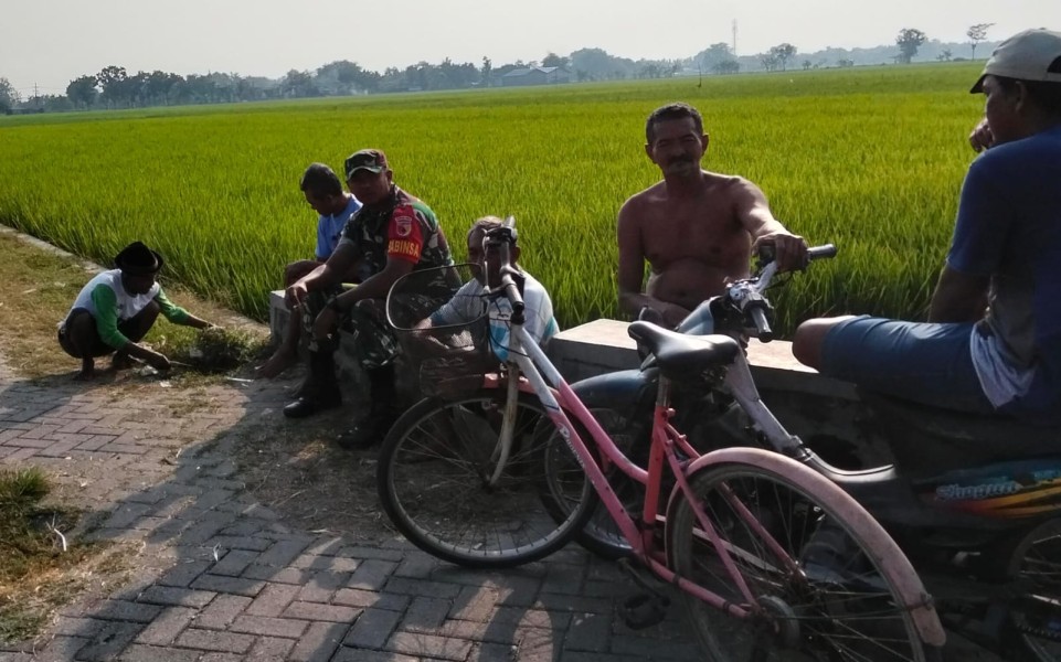 Babinsa Serda Tri Komsos dengan Petani Megaluh