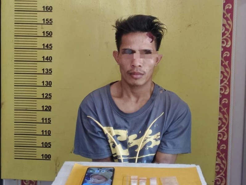 Polsek LBJ Amankan Pemuda di Pasar Petonggan, Sita Dua Paket Sabu