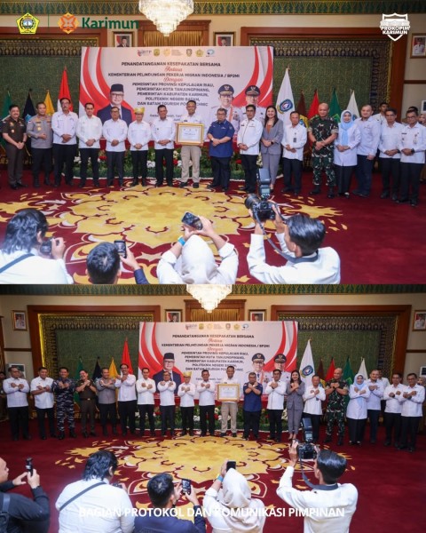 Bupati Iskandarsyah Hadiri Penandatangan MOU Perlindungan PMI  Kementerian P2MI Dengan Provinsi Kepri