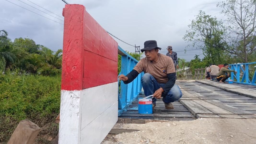 Polres Inhil Kebut Pembangunan Jembatan Merah Putih Presisi Tahap II Gelombang 2, Sejumlah Lokasi Rampung 100 Persen