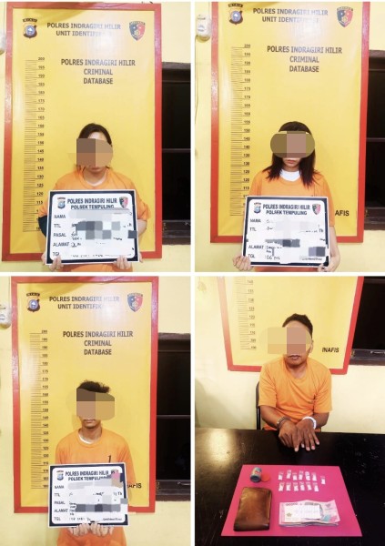 Polsek Tempuling Ungkap Kasus Narkotika Jenis Sabu, Empat Orang Diamankan
