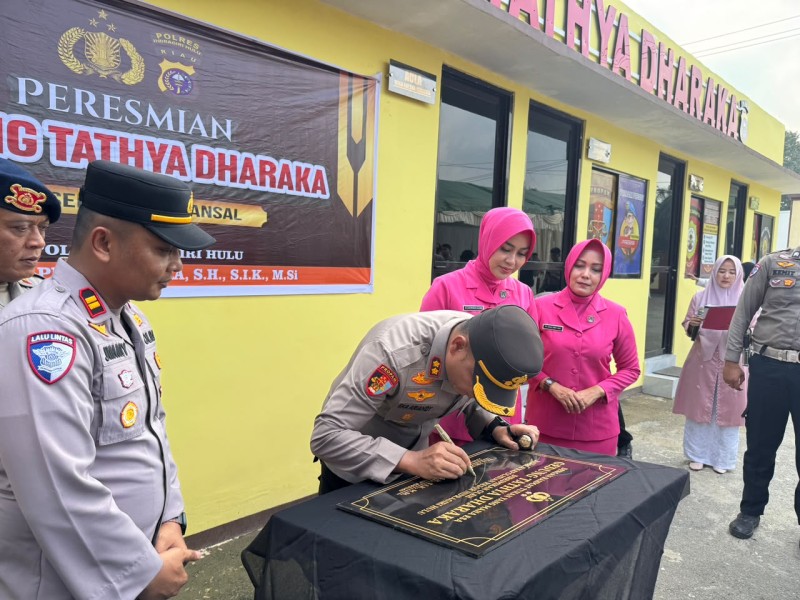 Kunker Kapolres Inhu ke Polsek Batang Gansal, Resmikan Gedung Hingga Pesan Kolaborasi Jaga Kamtibmas