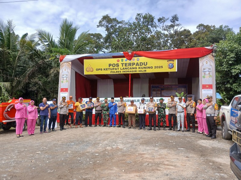 Kapolres Inhil Kunjungi Pos PAM Lintas Timur Kemuning