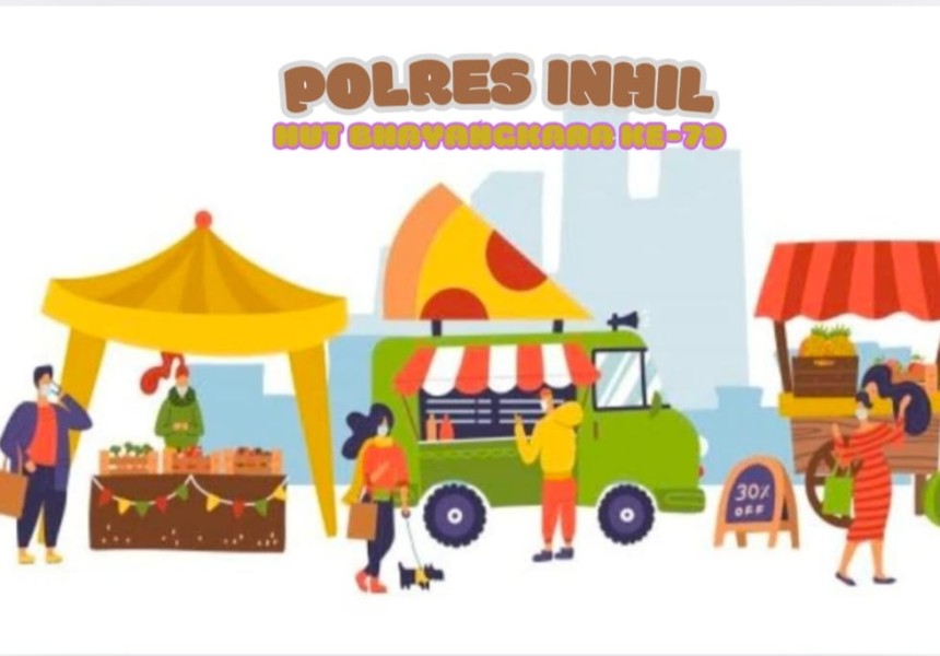 HUT Bhayangkara ke 79, Polres Inhil Gelar Pesta Jajanan Gratis untuk  Masyarakat