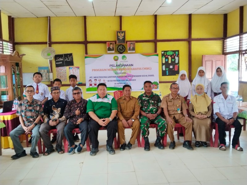 Lounching Perdana Makan Bergizi Gratis di SDN 020 Selensen di taja PT MLA