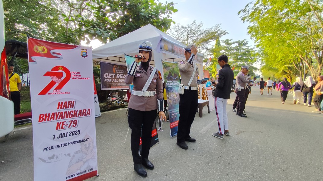 Tiga Pekan Lagi, Polres Inhil Giat Sosialisasi Riau Bhayangkara Run 2025