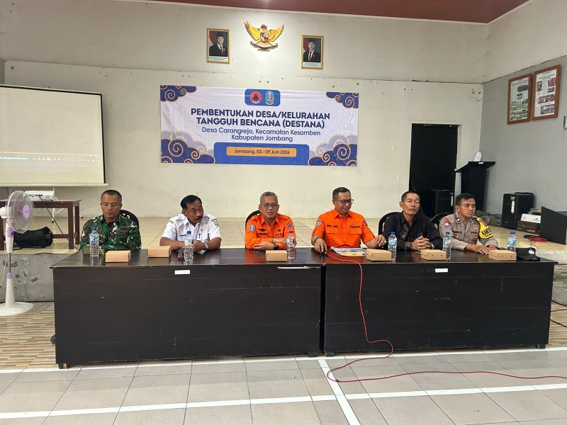 Babinsa Koramil Kesamben Hadiri Pembentukan Desa Tangguh Bencana di Desa Carangrejo
