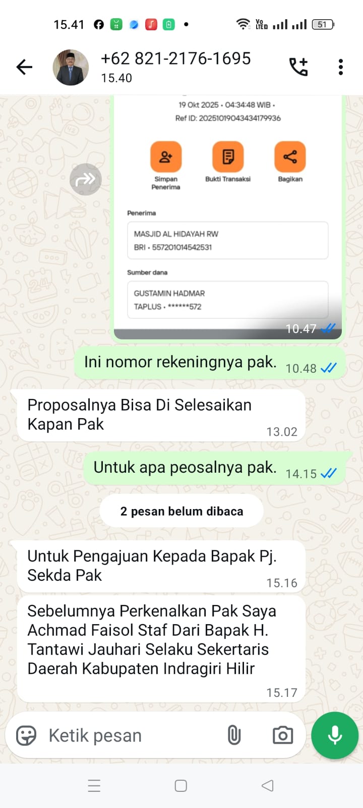 Sekda Inhil Imbau Pengurus Masjid Waspada Penipuan Bermodus Proposal Bantuan