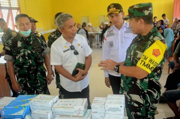 Bupati Inhil Bersama Dandim 0314/Inhil Dampingi Tim Wasev TMMD 116 Di Dess Pengalihan Keritang