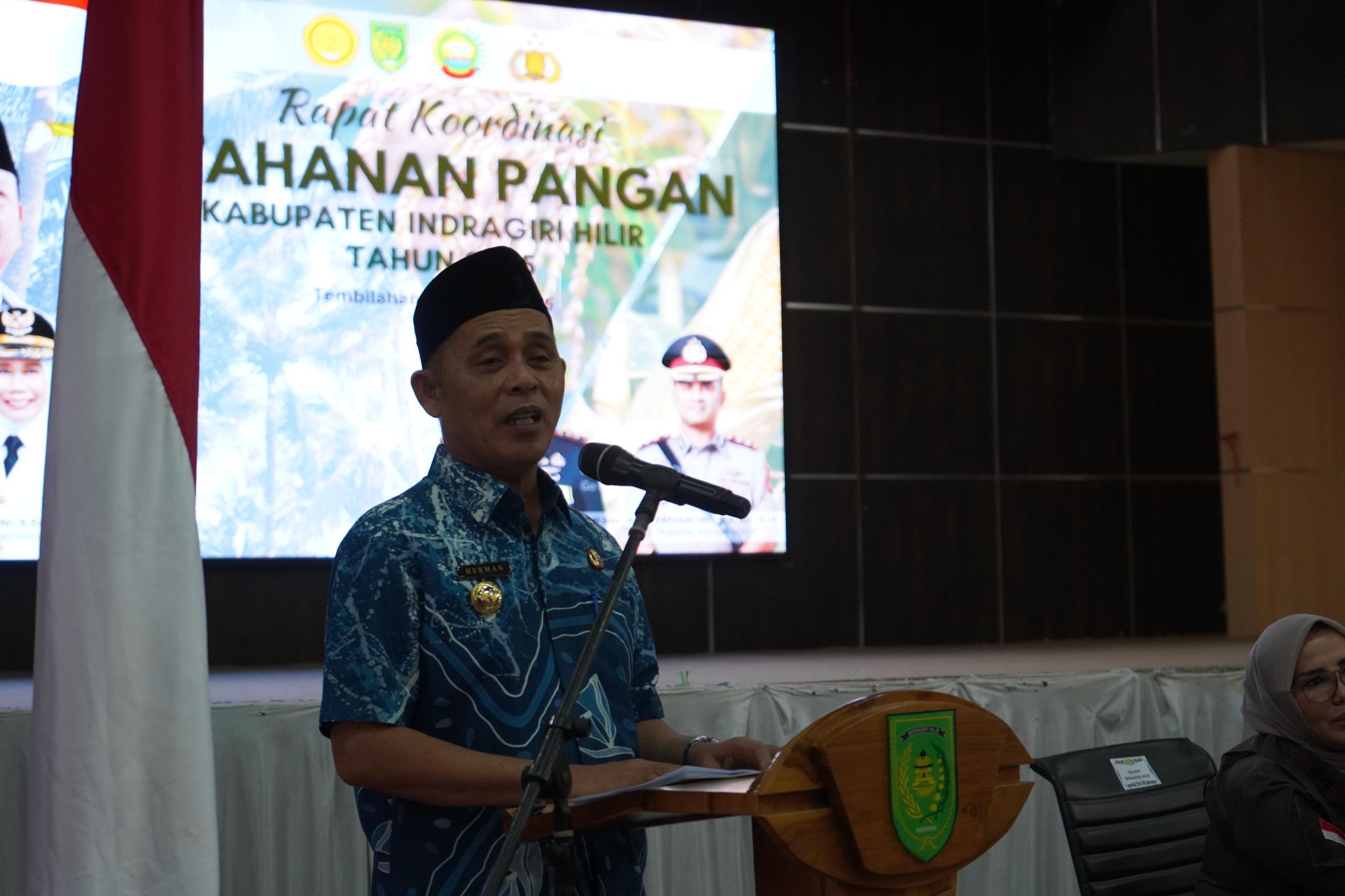 Bupati Indragiri Hilir, Herman, Hadiri Rapat Koordinasi Ketahanan Pangan Kabupaten Indragiri Hilir Tahun 2025