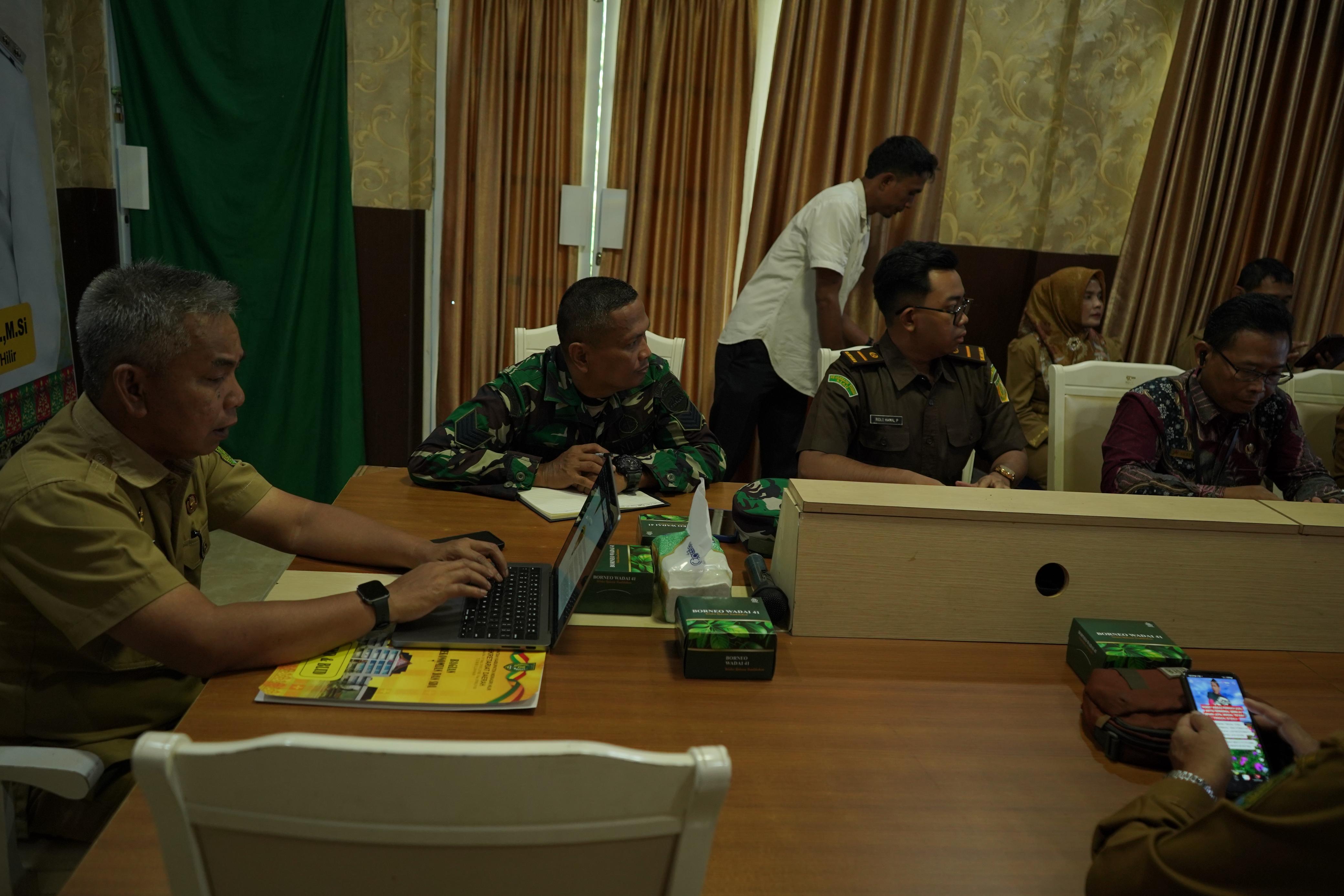 Bupati Inhil Diwakili Asisten II Hadiri Rakor Rutin Pengendalian Inflasi