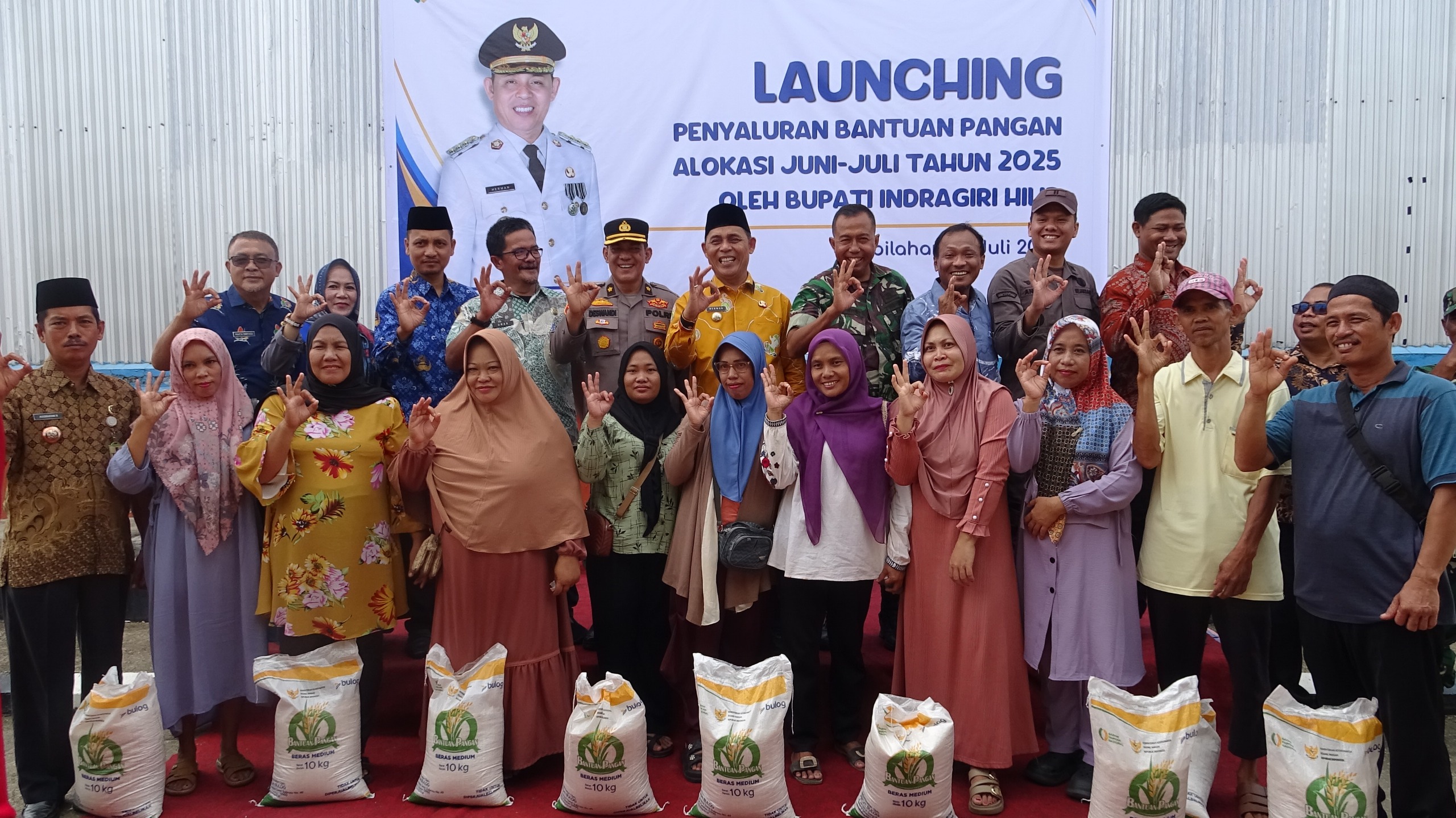 Bupati Inhil launching Penyaluran Bantuan Pangan Tahun 2025