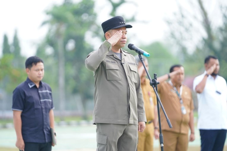 Gubri Pimpin Apel Latihan Penyegaran Satpol PP, Garda Terdepan Penegakan Disiplin ASN
