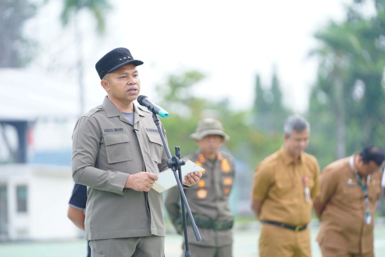 Gubri Pimpin Apel Latihan Penyegaran Satpol PP, Garda Terdepan Penegakan Disiplin ASN