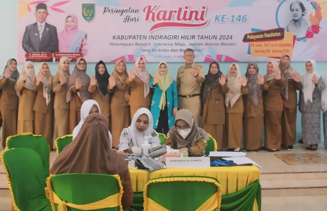Bersempena Hari Kartini Ke-146 PJ. Ketua TP PKK Inhil Hadiri Kegiatan Pemeriksaan Kesehatan
